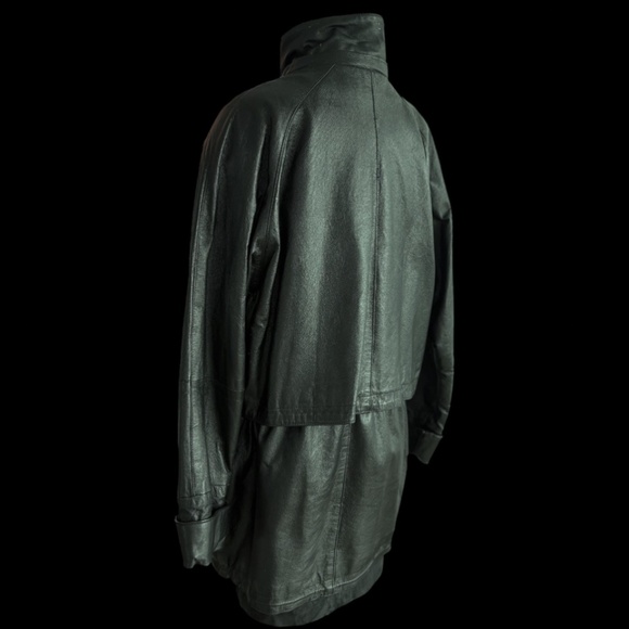 Vintage Learsi Black Leather Parka – Tagged Small (Fits Women’s M/L) - Picture 6 of 14